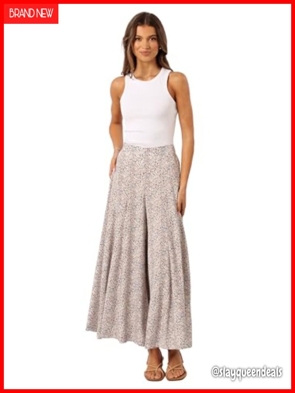 High Waisted Wide Leg Palazzo Pants Animal Print Pull On Pleated